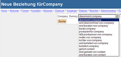 xrms Firma - Beziehungen